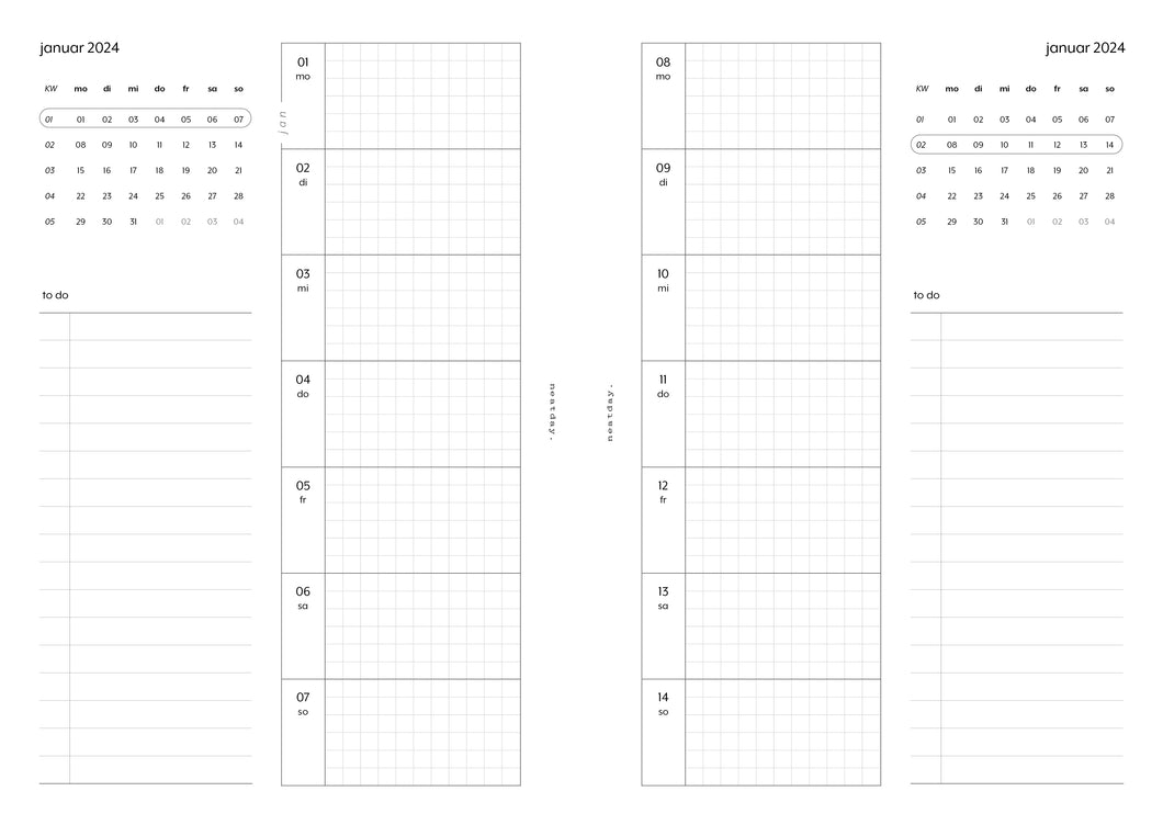 2024 weekly 1w1p - no.02 | Insert Din A5