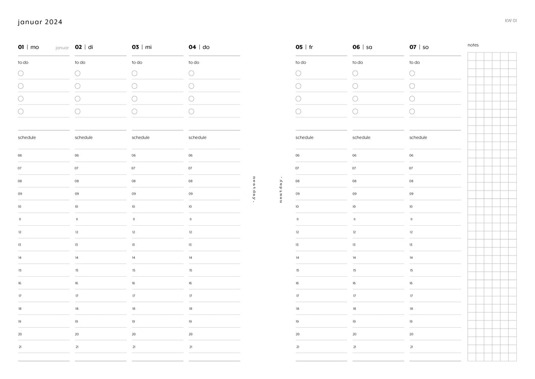 2024 weekly vertikal 1w2p - no.05 | Insert Din A5