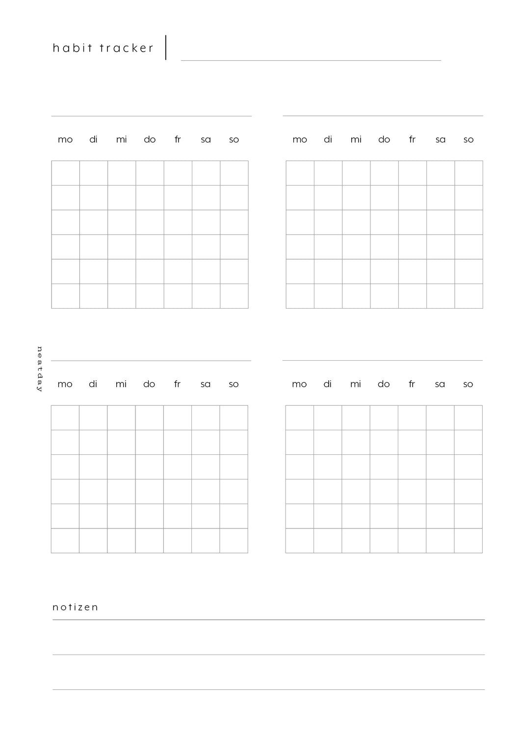 Habit Tracker | Insert DIN A5