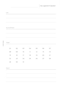 No Spend Tracker - no.204 | Printable