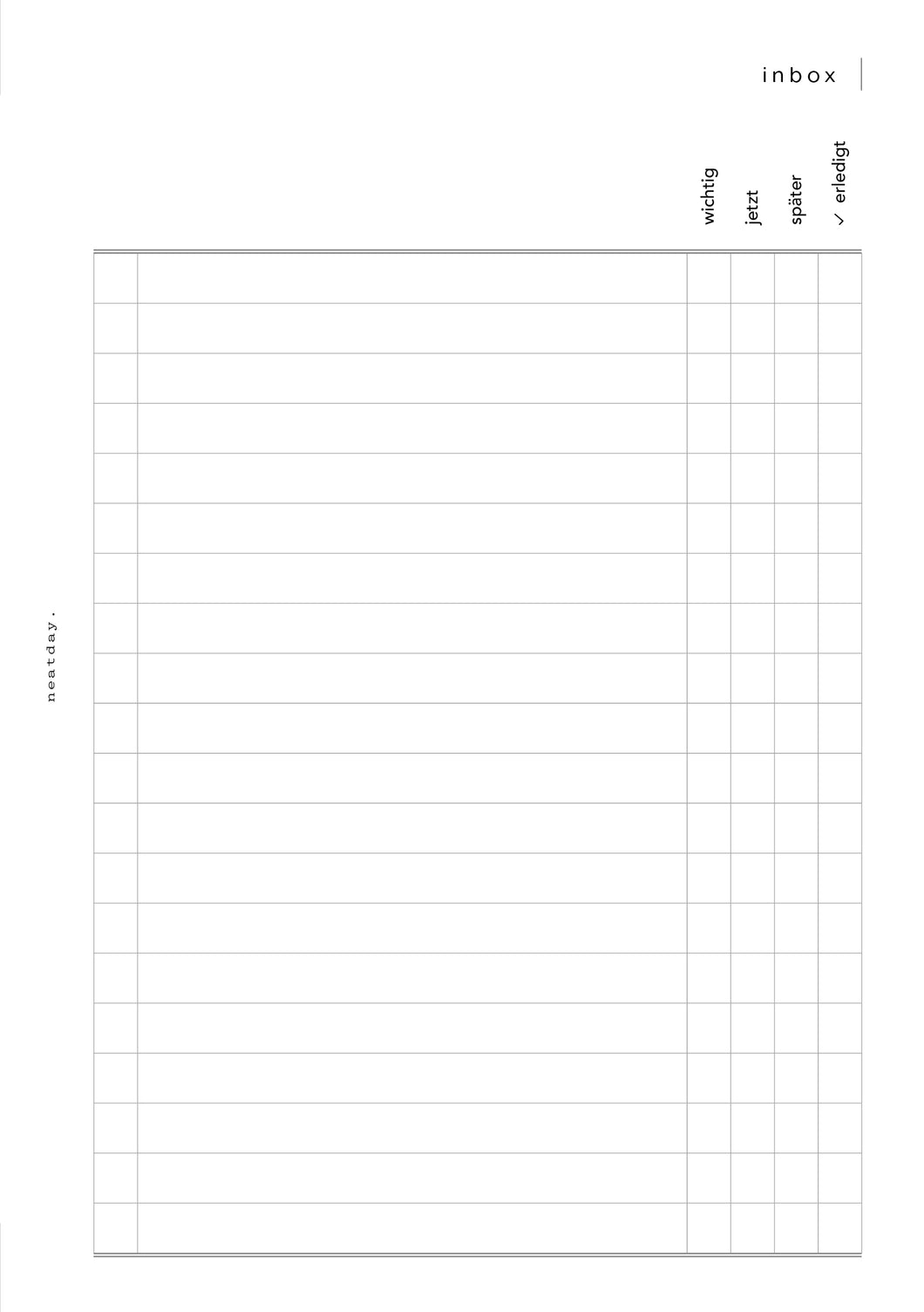 Inbox Dashboard - no.203 | Printable