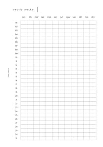 Yearly Tracker - no.207 | Printable